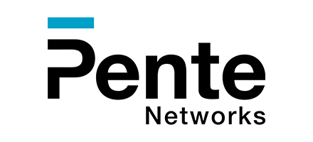 A pente networks black and blue company logo